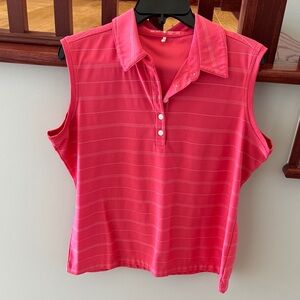 Women's Sleeveless Pink Polo Top
